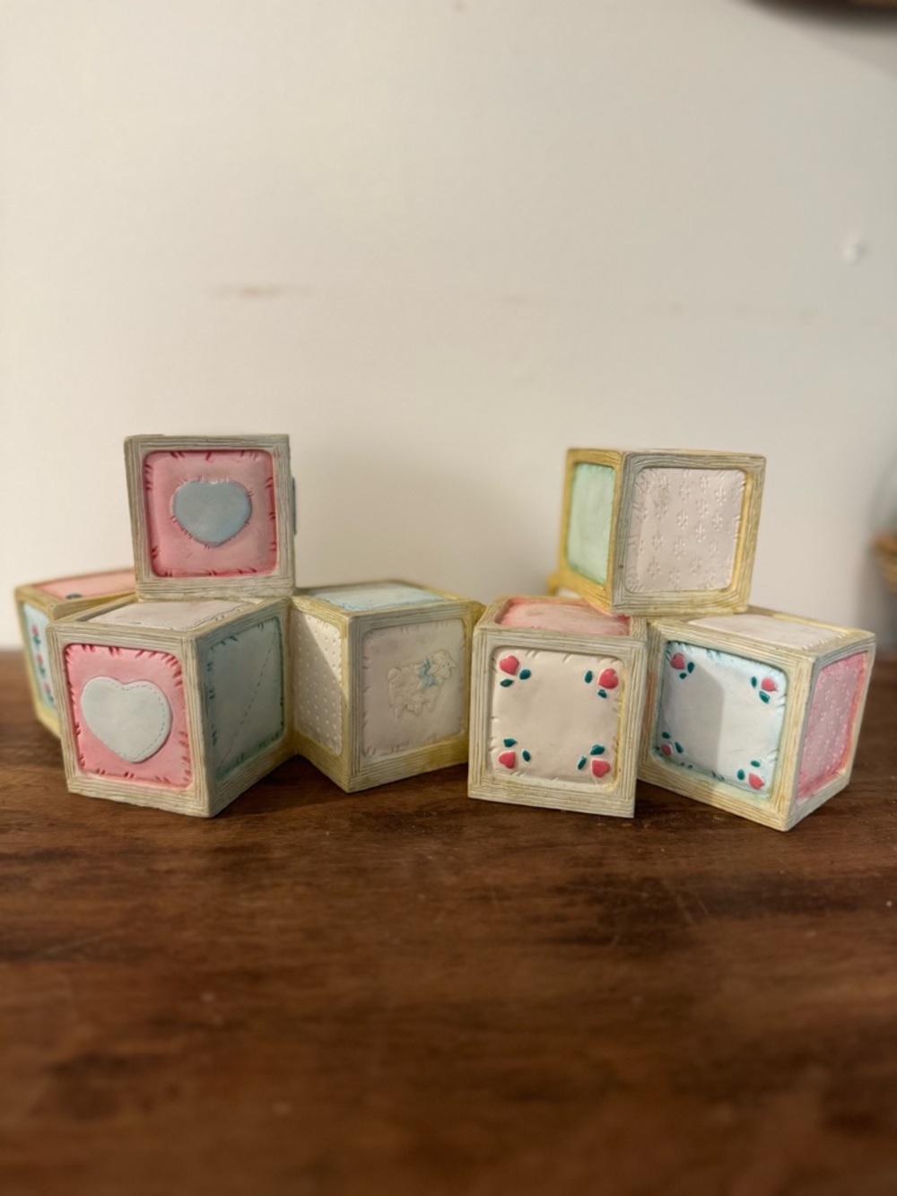 Vintage Cherished Teddies Enesco Stacked Block Display – Nursery Decor